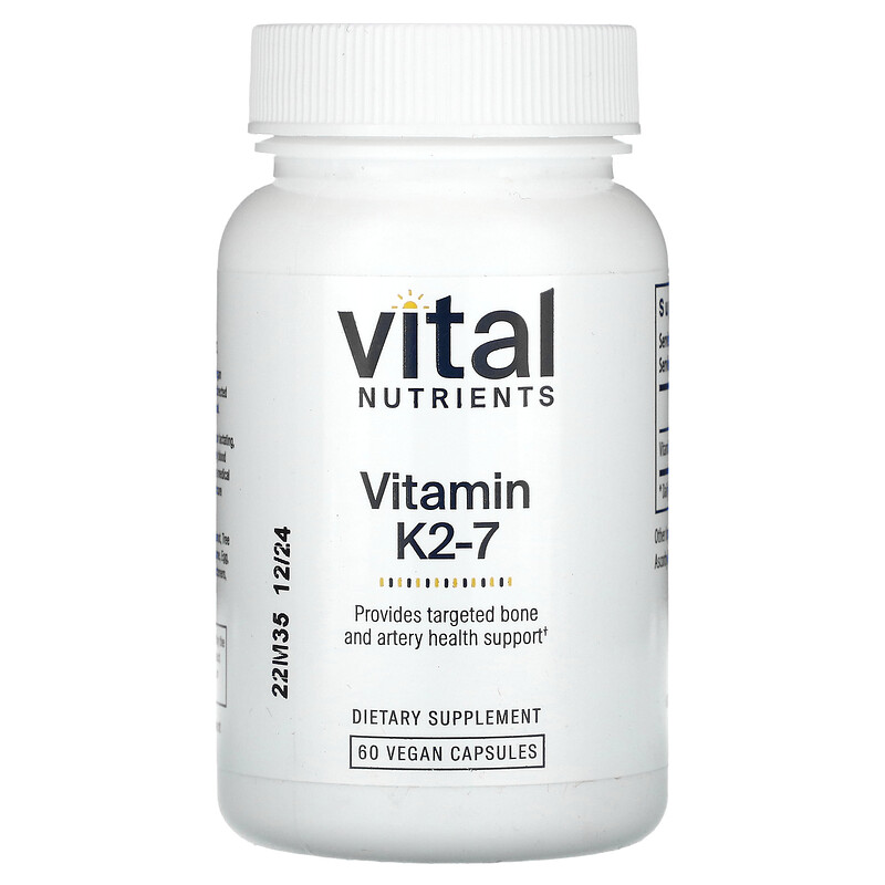 

Vital Nutrients, Витамин K2-7, 180 мкг, 60 веганских капсул