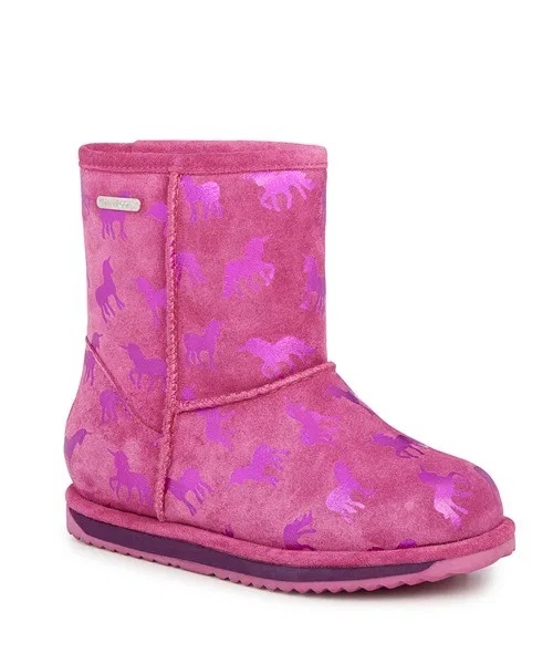 Детские сапоги EMU Australia Rainbow Unicorn Brumby из мериносовой шерсти, розовые