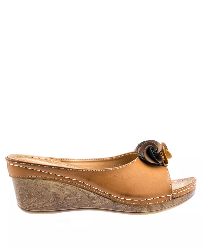 Женские босоножки-танкетки Sydney Rosette Gc Shoes, загар/бежевый — фото 2