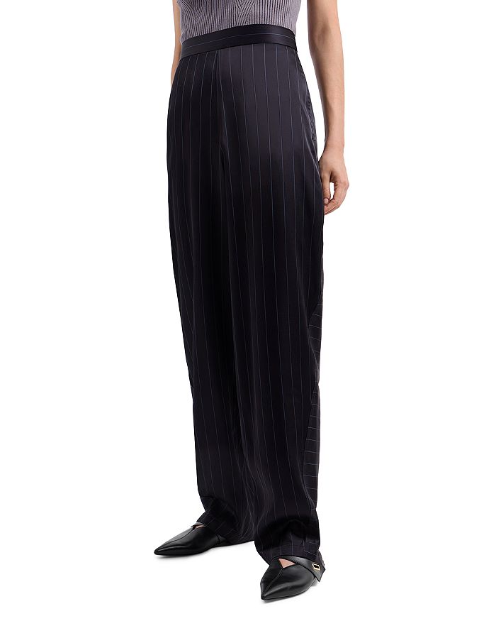 

Брюки Fluid Pinstripe Emporio Armani, синий