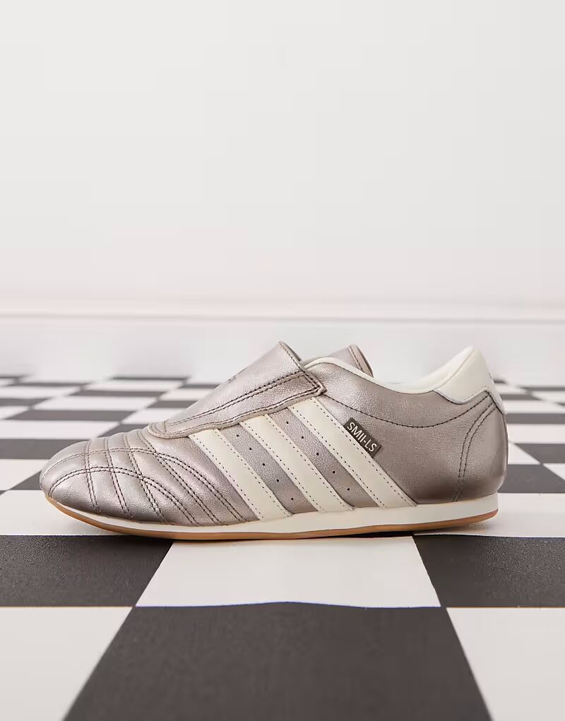 Кроссовки Adidas Originals Taekwondo цвета металлик и кремовый — фото 2