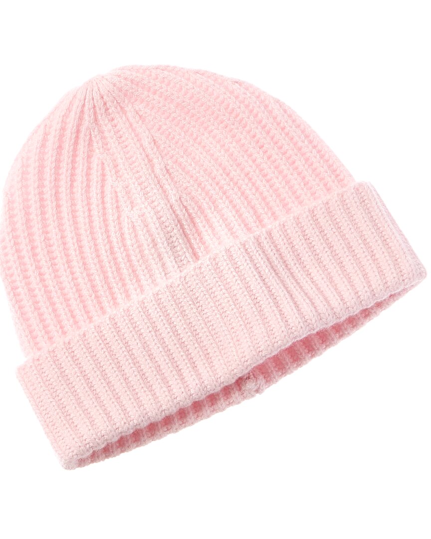 

Amicale Cashmere Толстая кашемировая шапка с манжетами в рубчик, розовый