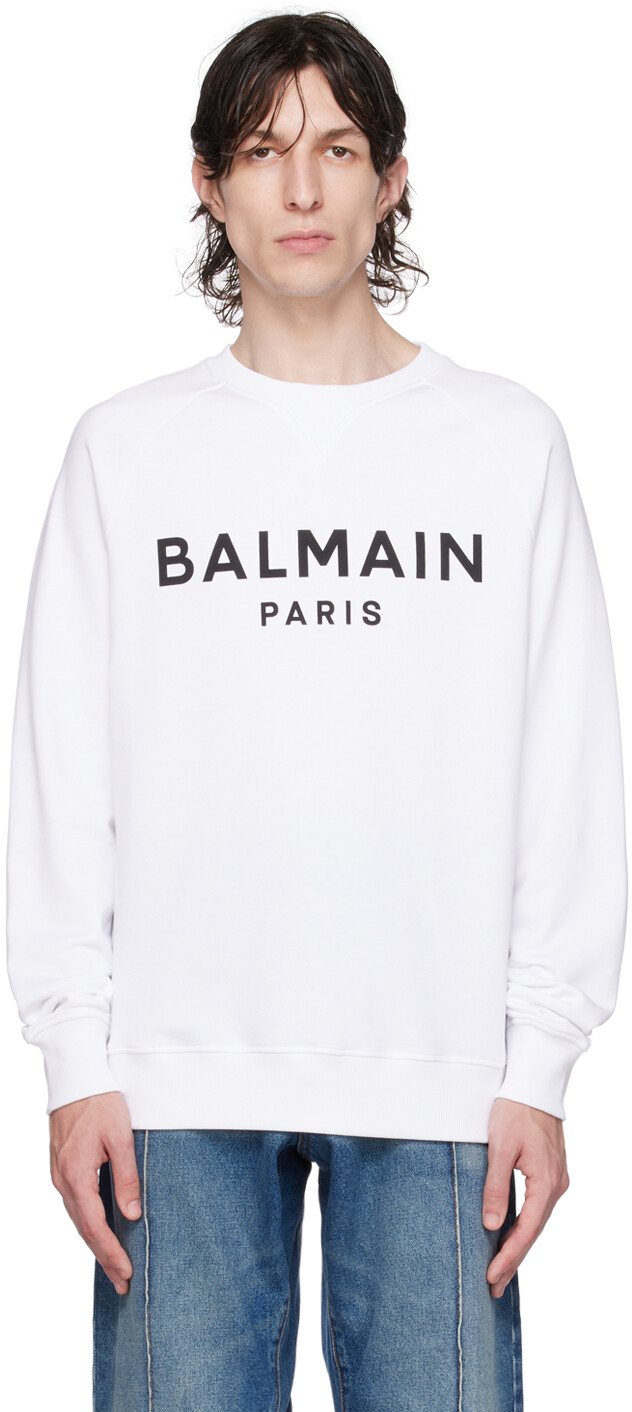

Balmain Белый свитшот с принтом