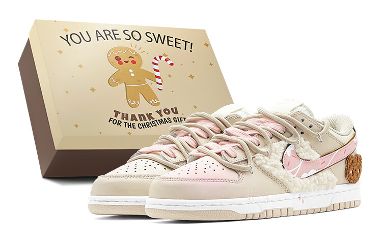 

Кроссовки Nike Dunk Skateboarding Shoes Women's Low-top Beige, розовый