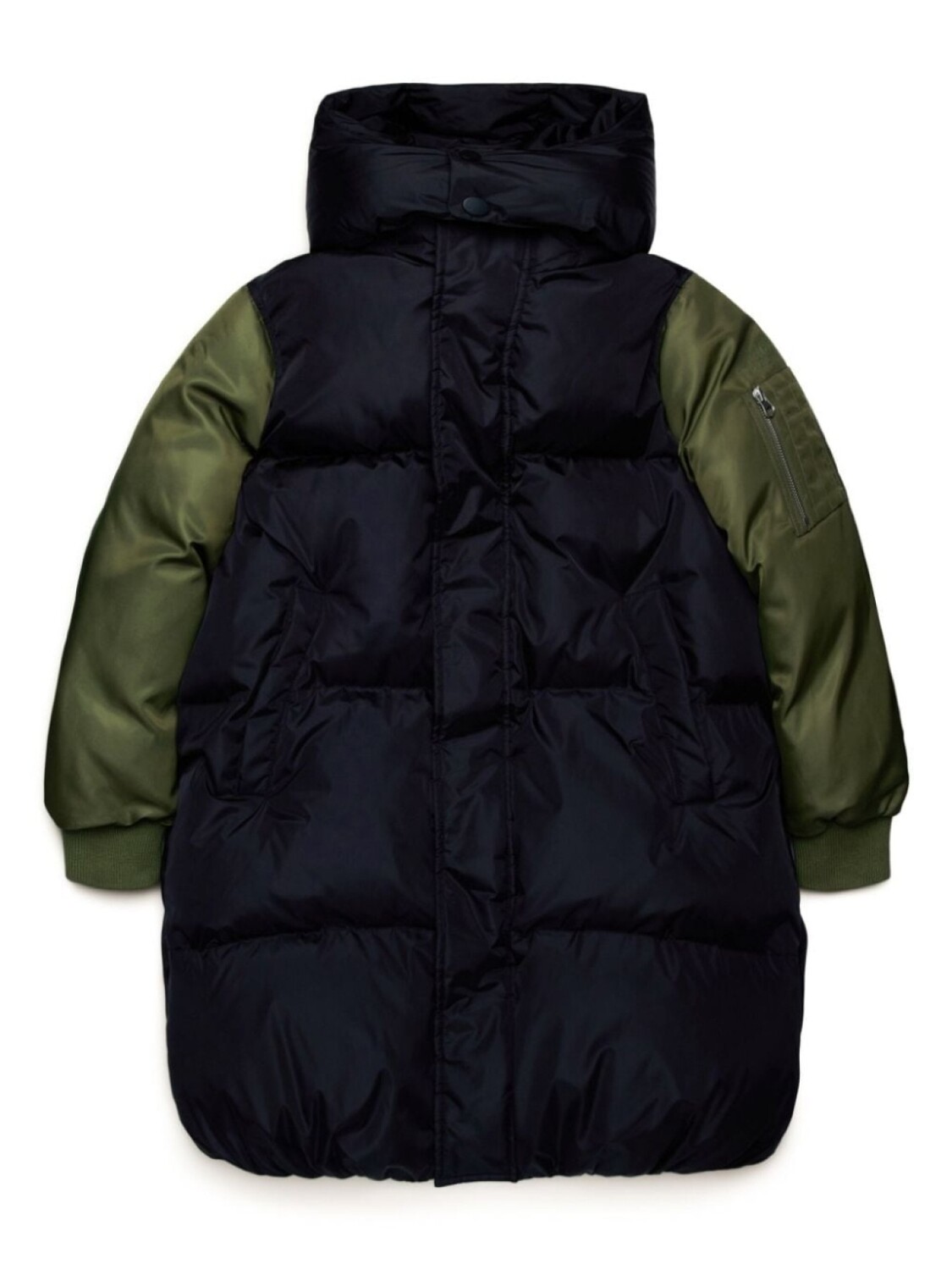

MM6 Maison Margiela Kids стеганое пальто в стиле колор-блок, синий