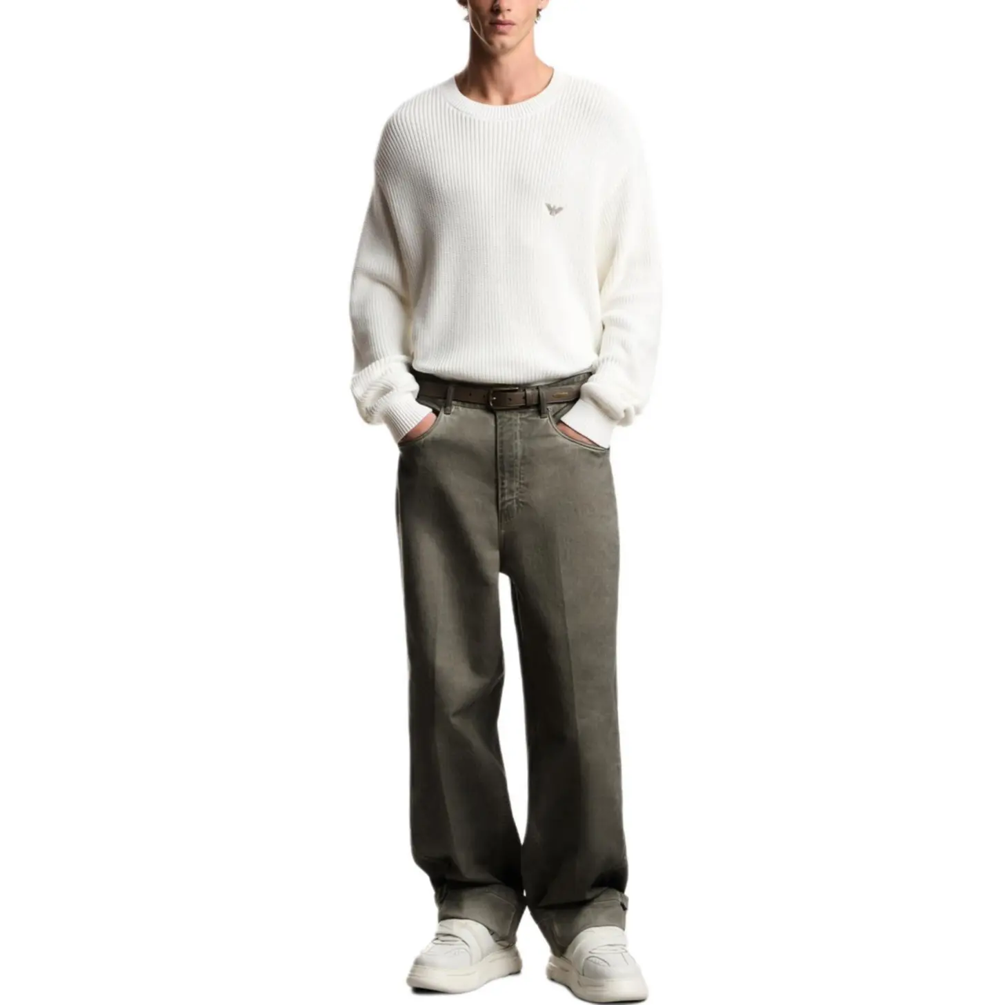 Мужская трикотажная одежда SS26 Emporio Armani, экрю — фото 3