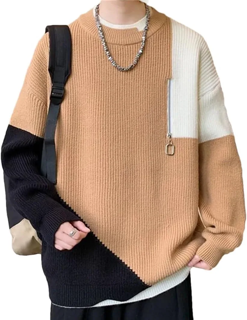 

Мужской теплый вязаный свитер O-Neck