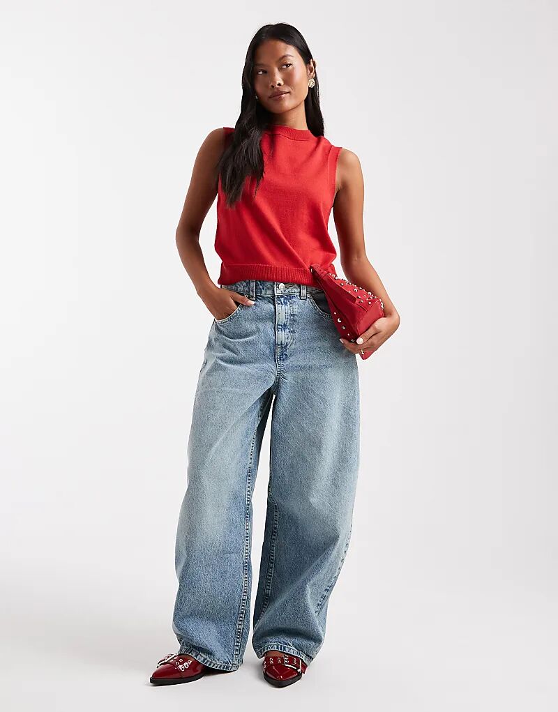 

Джинсы-бочонки ASOS DESIGN Petite с высокой талией, цвет: светлый, винтажный