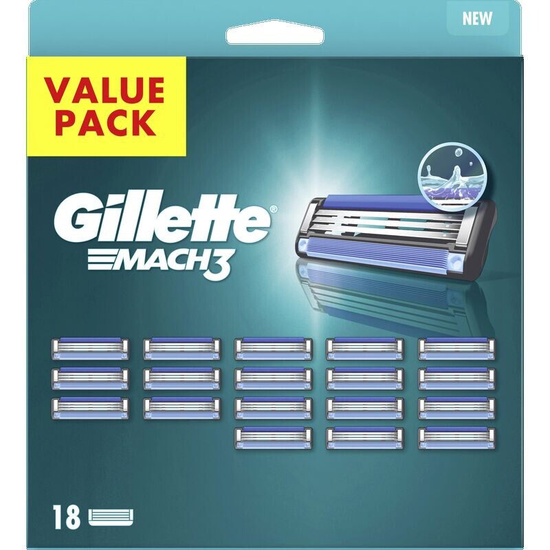 

Бюджетный набор бритвенных лезвий MACH3 Gillette, 18 шт.