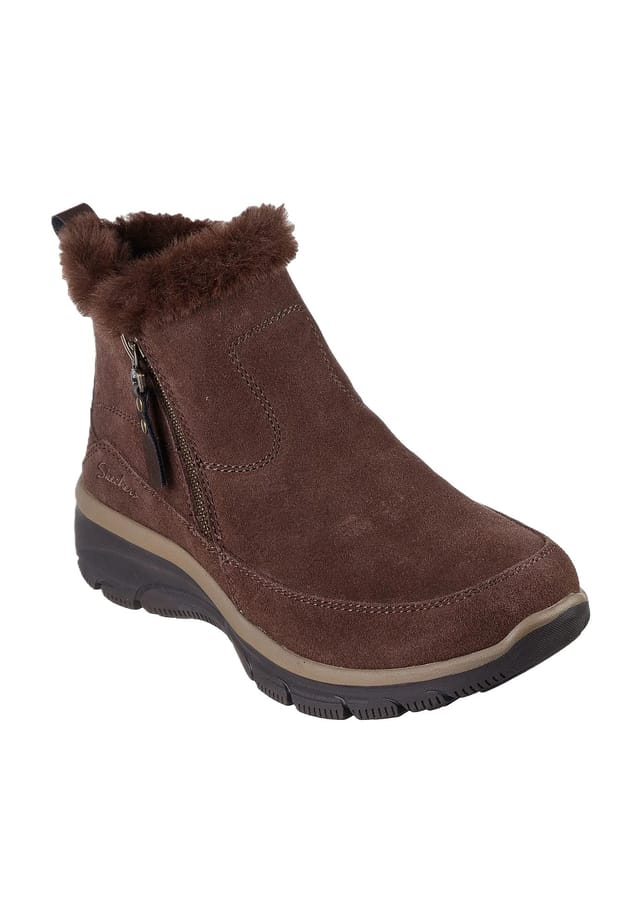Ботинки женские зимние Skechers замшевые с меховой опушкой, коричневый