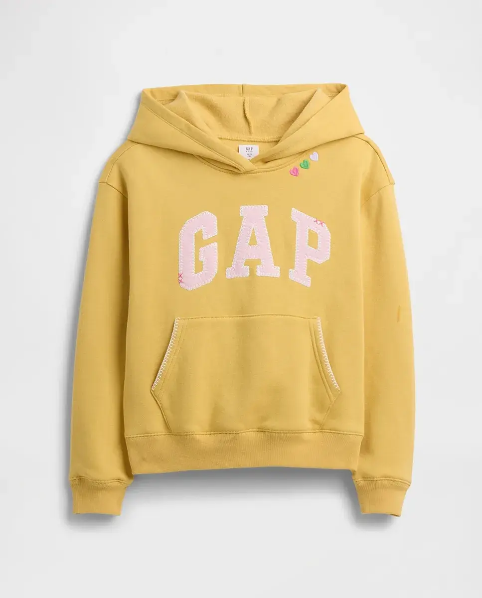 

Детская толстовка с логотипом и капюшоном Gap, желтый