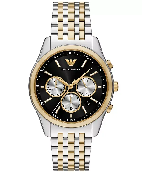 

Мужские часы-хронограф из двухцветной нержавеющей стали, 41 мм Emporio Armani, two-tone