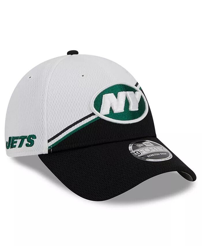 

Мужская белая/черная регулируемая кепка New York Jets 2023 Sideline 9FORTY New Era