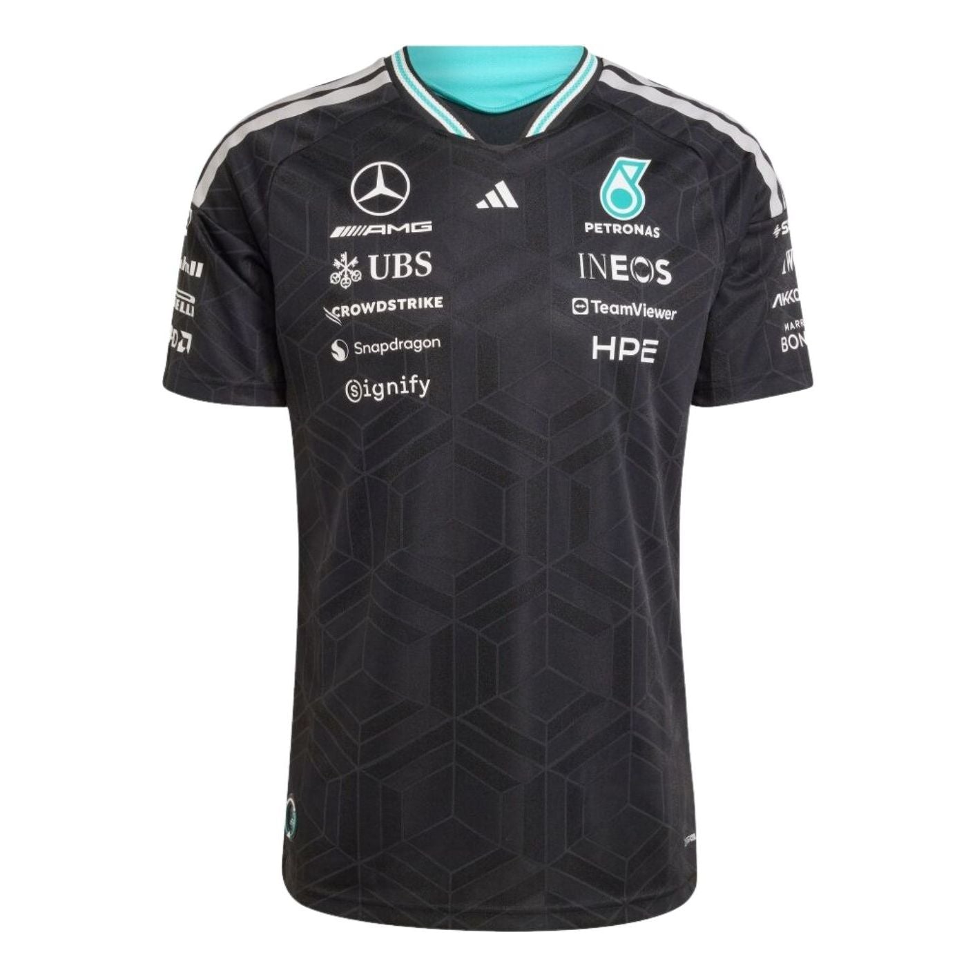 

Оригинальная футболка пилота команды Формулы-1 Adidas x Mercedes AMG Petronas, черная