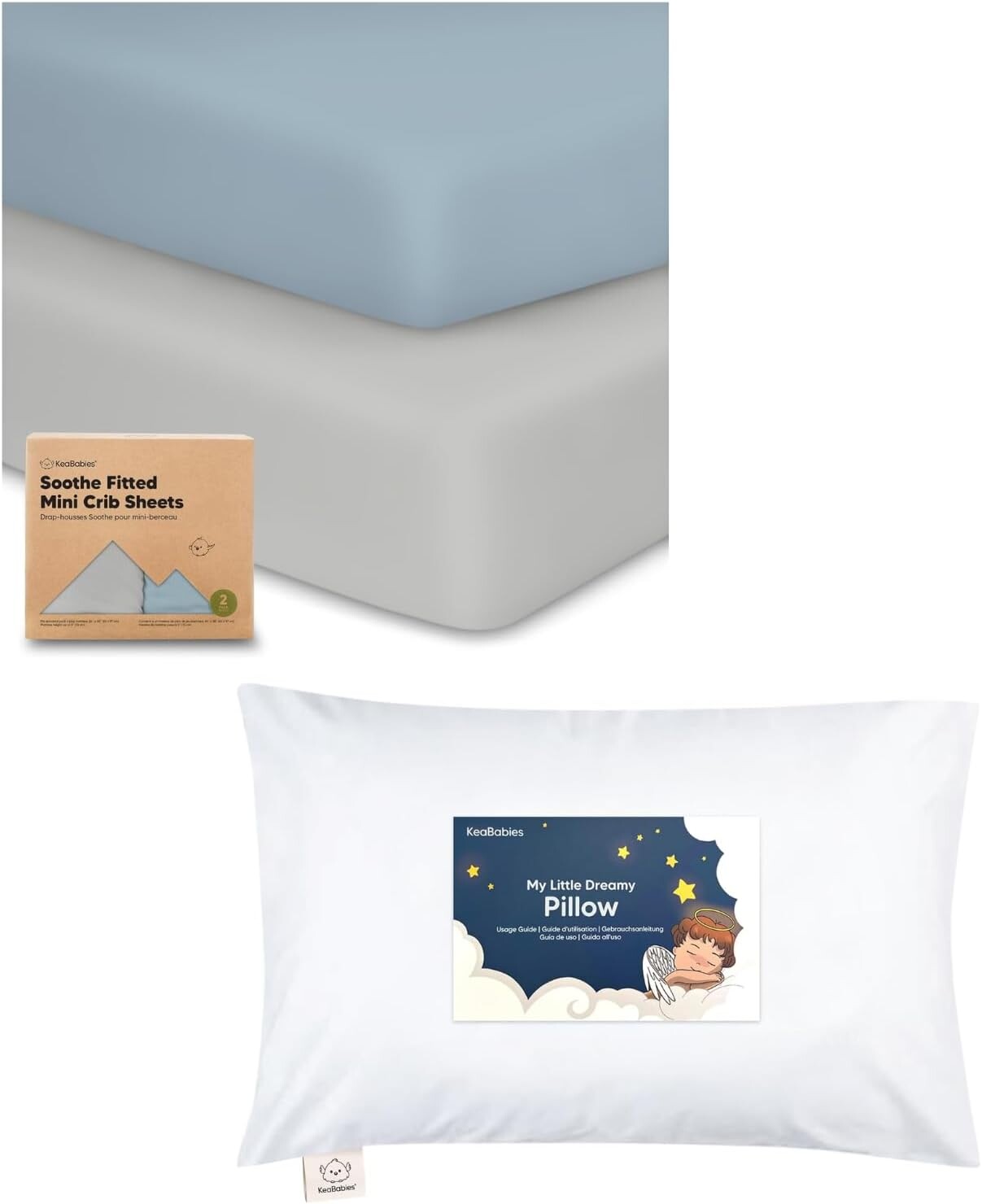 

Комплект мини-простыней для кроватки Keababies из 2 комплектов