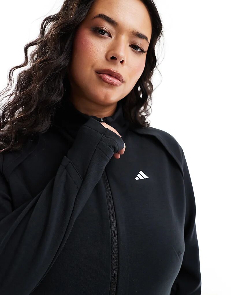 

Топ на молнии adidas Training Plus черного цвета adidas performance