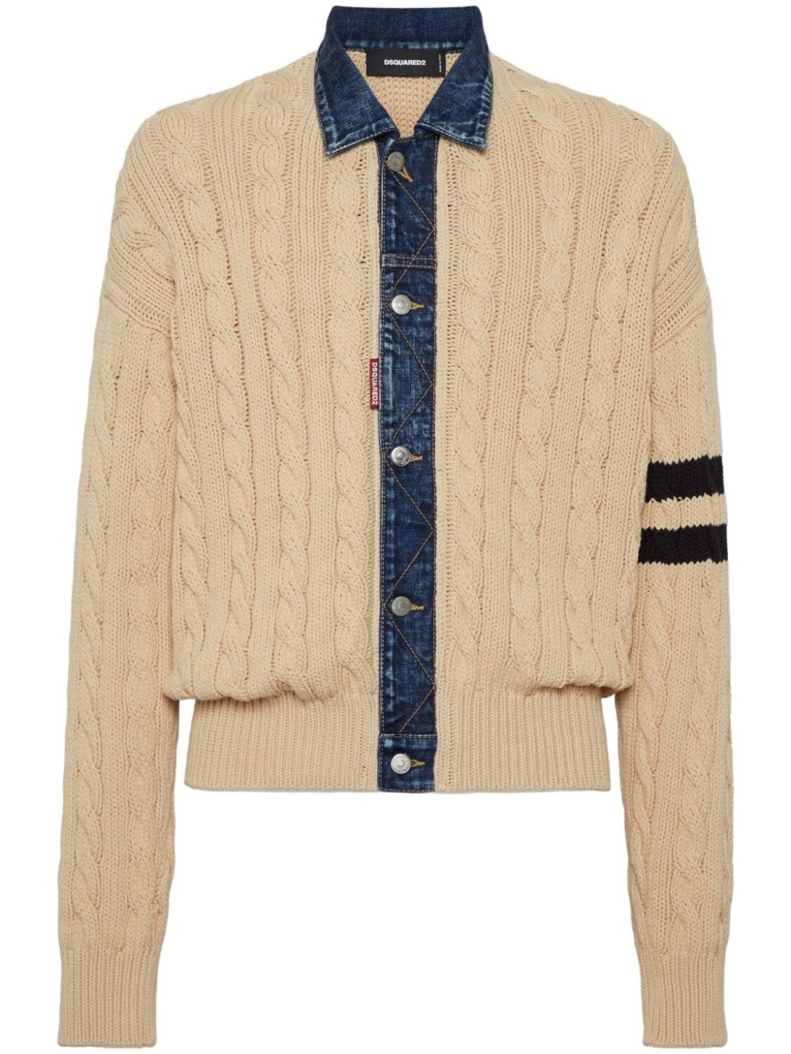 

DSQUARED2 кардиган фактурной вязки, нейтральный цвет
