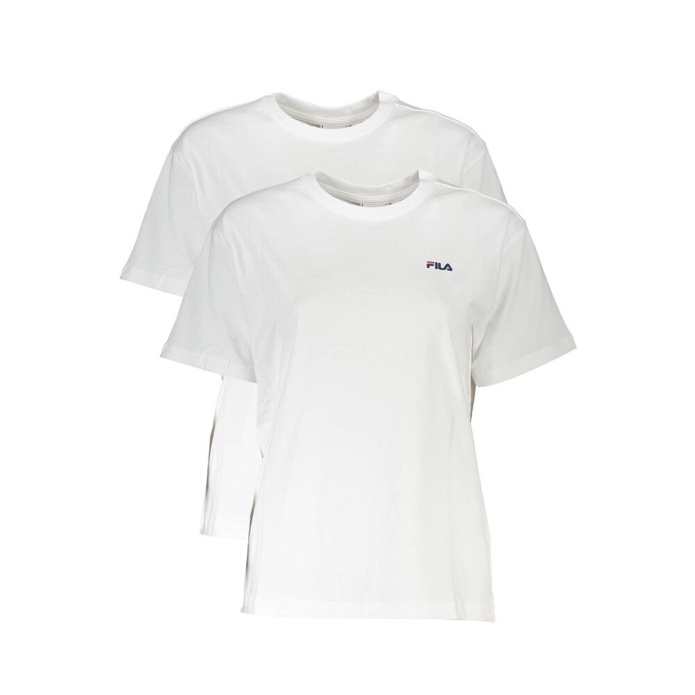 

Белая хлопковая женская футболка Fila
