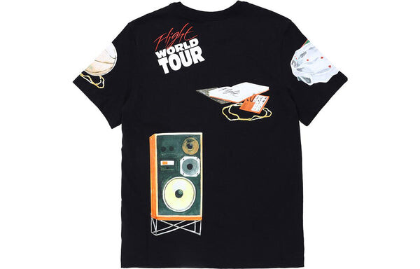 Футболка Men's Air Jordan Shoes Pattern Printing Round Neck Pullover Short Sleeve Black T-Shirt, черный — фото 2