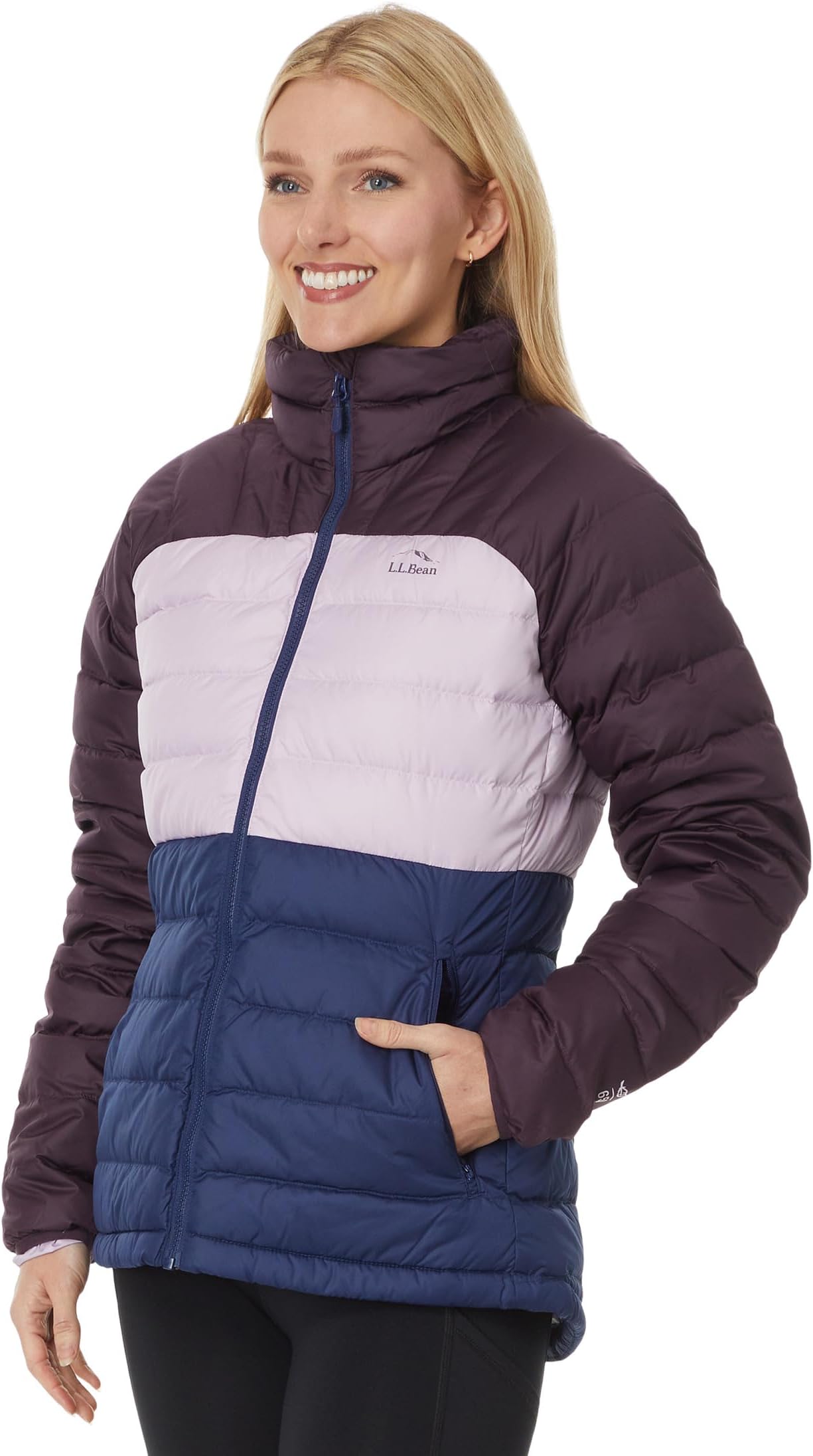 

Куртка L.L.Bean Bean's Down Jacket Color-Block, цвет Eggplant/Lavender Ice