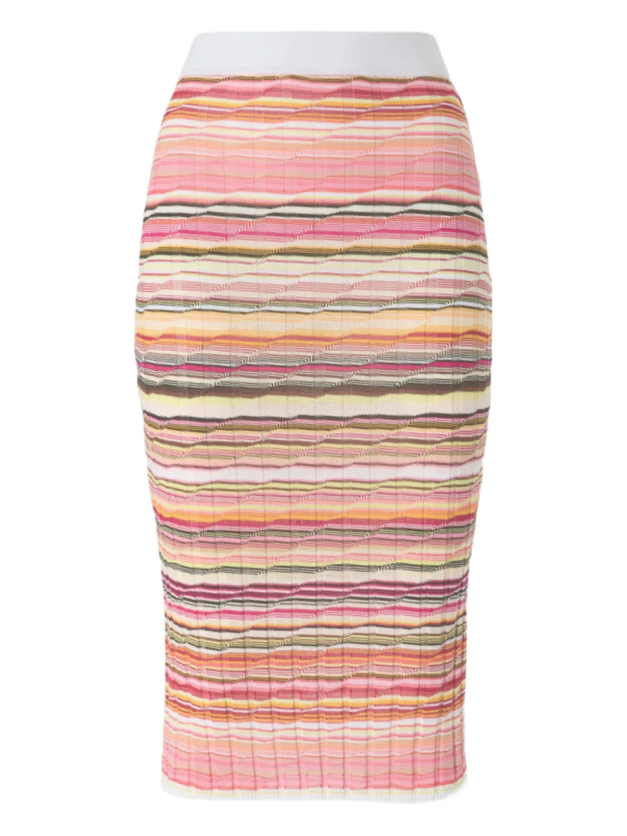 

Юбка миди в полоску в рубчик Missoni, розовый