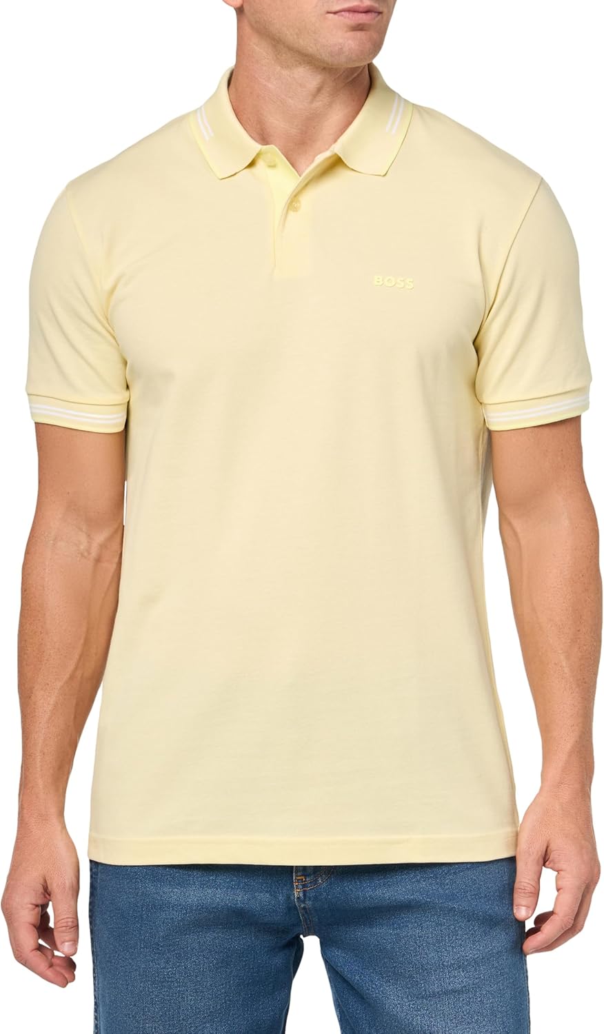 

BOSS Мужская поло Paul, Flan Yellow, Желтый, BOSS Мужская поло Paul, Flan Yellow