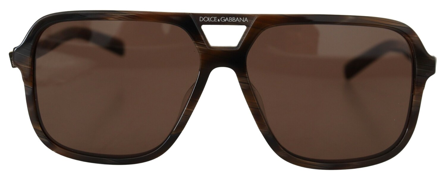 

Элегантные солнцезащитные очки унисекс из коричневого ацетата Dolce & Gabbana