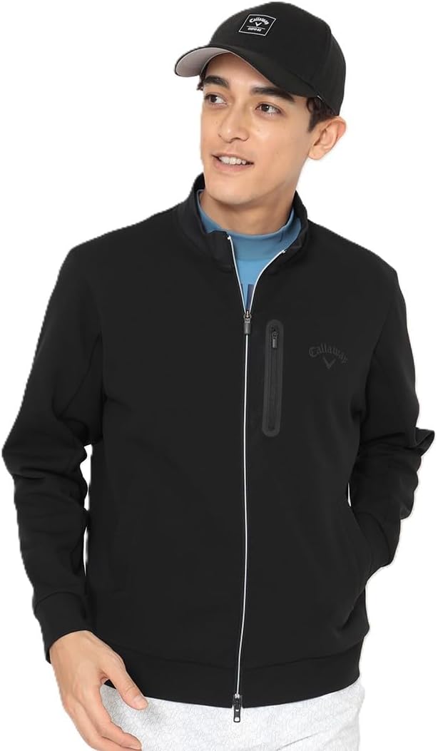 

Мужская толстовка Callaway C25217101 Anytime, двойная вязка Kanoko, застежка-молния по всей длине, спортивная, для гольфа, черный