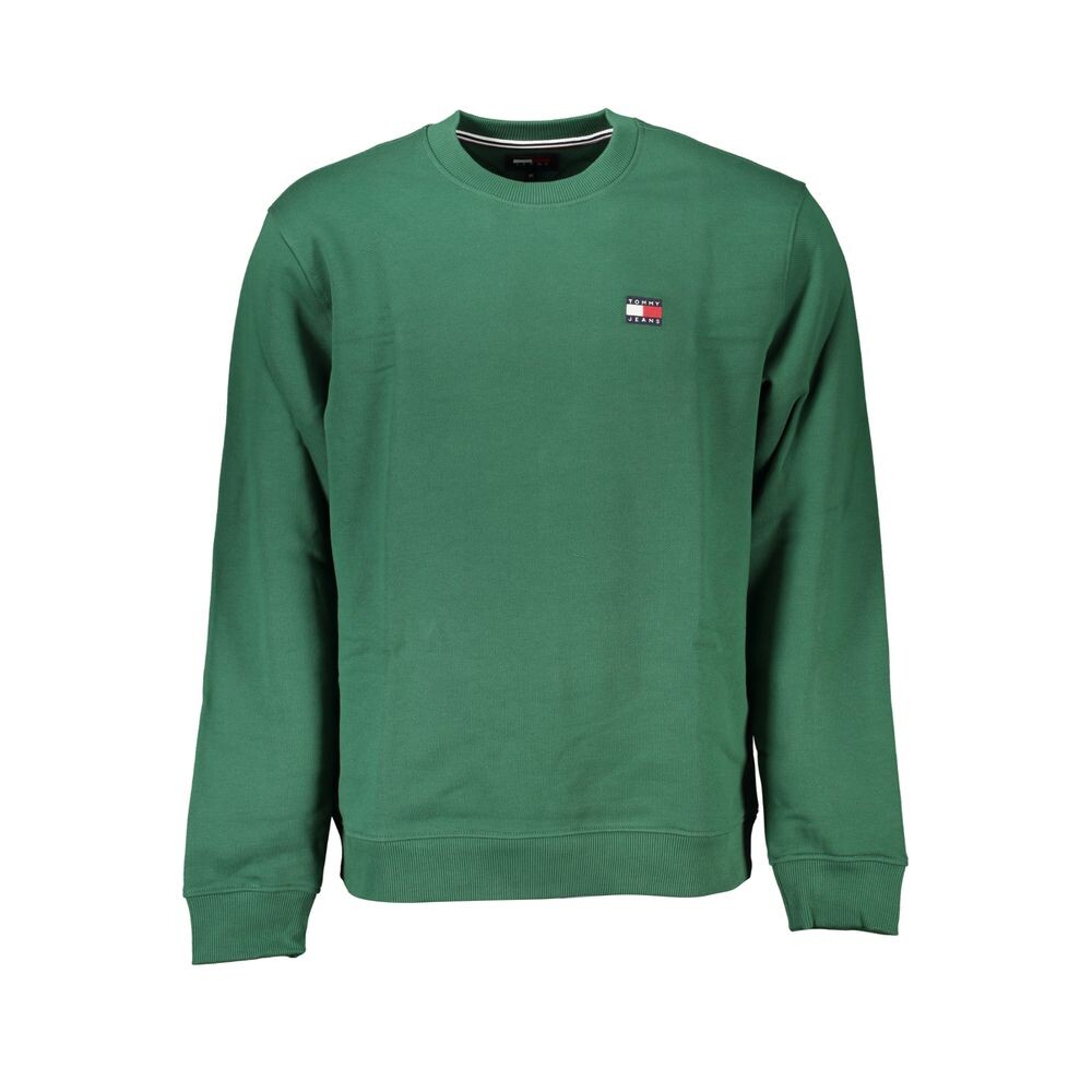 

Классическая зеленая флисовая толстовка с круглым вырезом Tommy Hilfiger