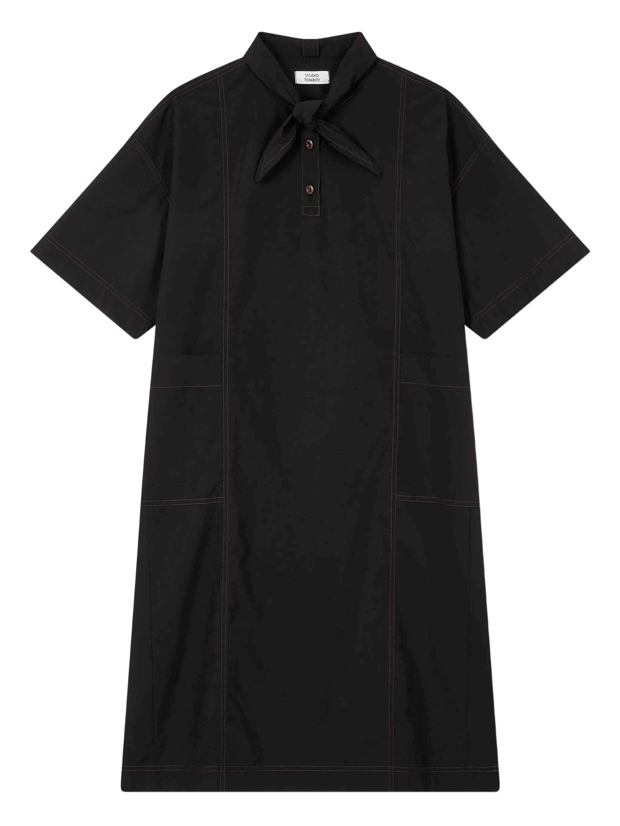 

Платье с контрастной строчкой Tomboy, черный