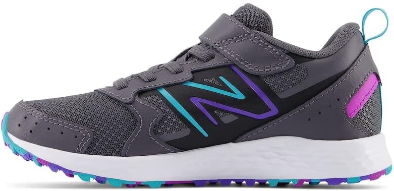 Кроссовки New Balance детские унисекс Fresh Foam 650 V1 с эластичными шнурками и верхней застежкой, Magnet/Electric Indigo/Cosmic Rose — фото 2