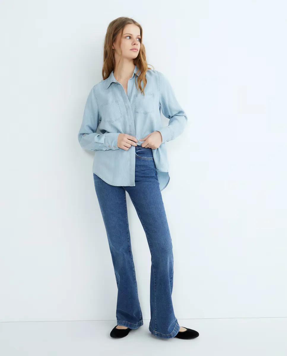 

Широкие женские джинсы с высокой талией Dkny Jeans, синий