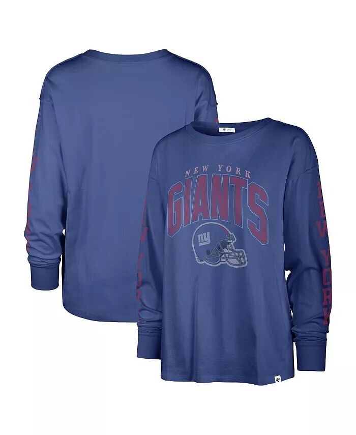 

Женская рваная футболка Royal New York Giants Tom Cat с длинными рукавами '47 Brand