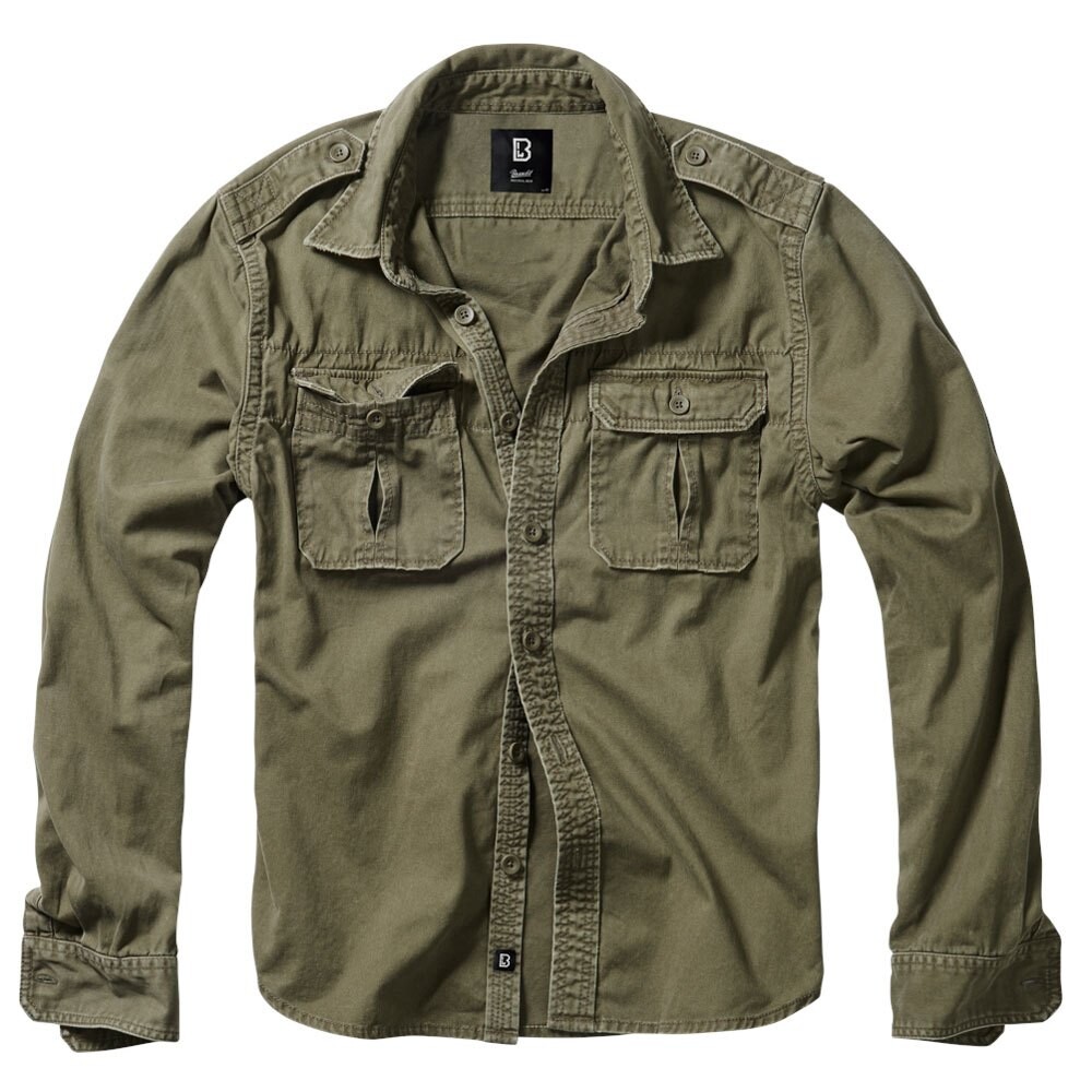 

Рубашка с длинным рукавом Brandit Vintage, зеленый