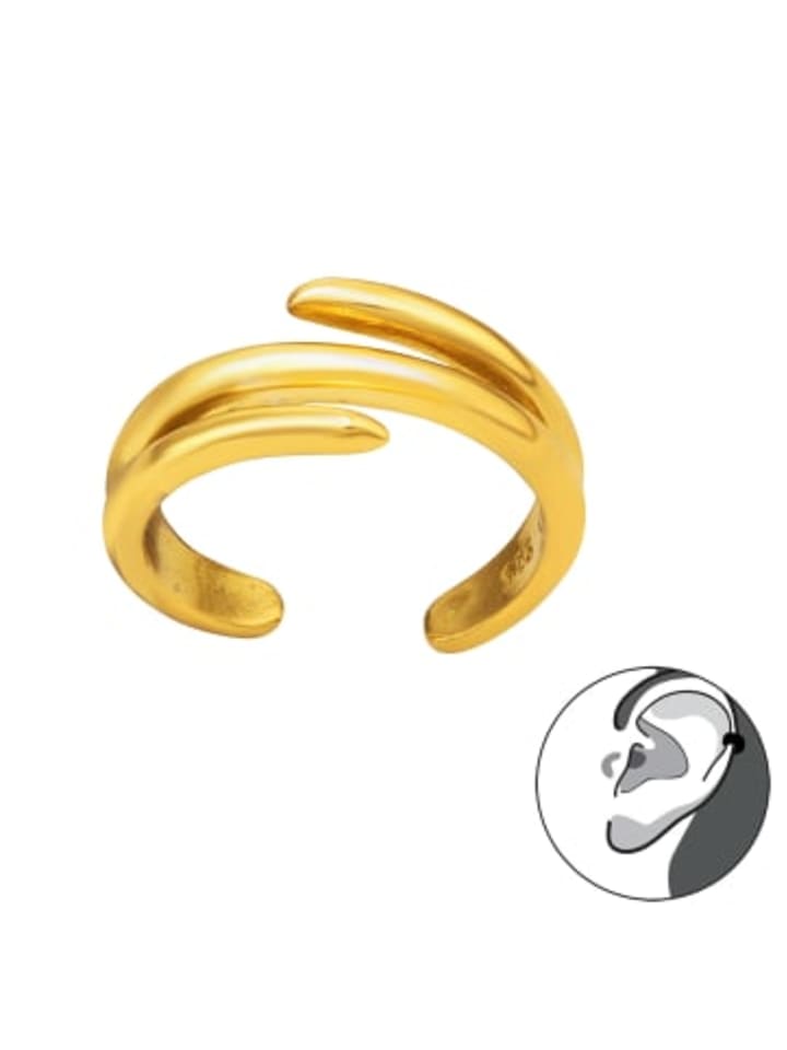 

Alexander York Изогнутая серьга-кафф из золота и серебра