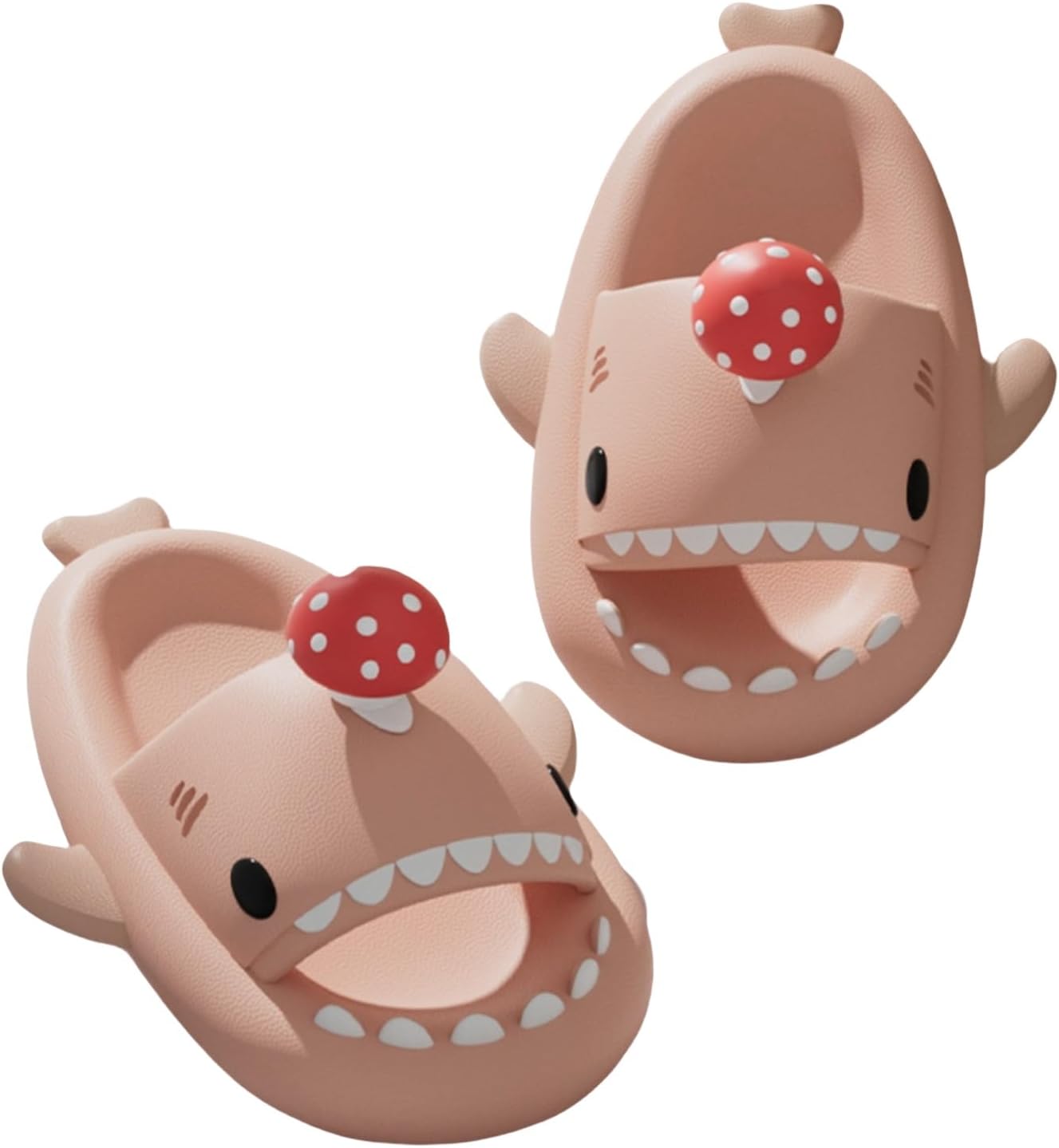 

Шлепанцы с акулой Mushroom, унисекс шлепанцы с акулой, шлепанцы с акулой для взрослых, облачные шлепанцы с акулой для мужчин и женщин Generic, розовый