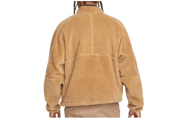 Куртка Nike 1/2-Zip Anorak Club Fleece Sherpa Jacket 'Brown', коричневый — фото 3