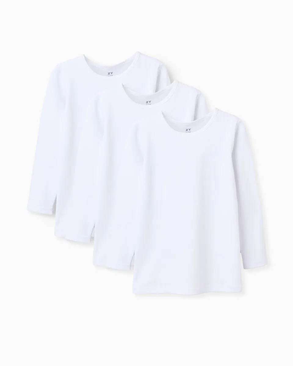 

Набор из 3 детских хлопковых маек для мальчика, 100% хлопок Zippy, белый
