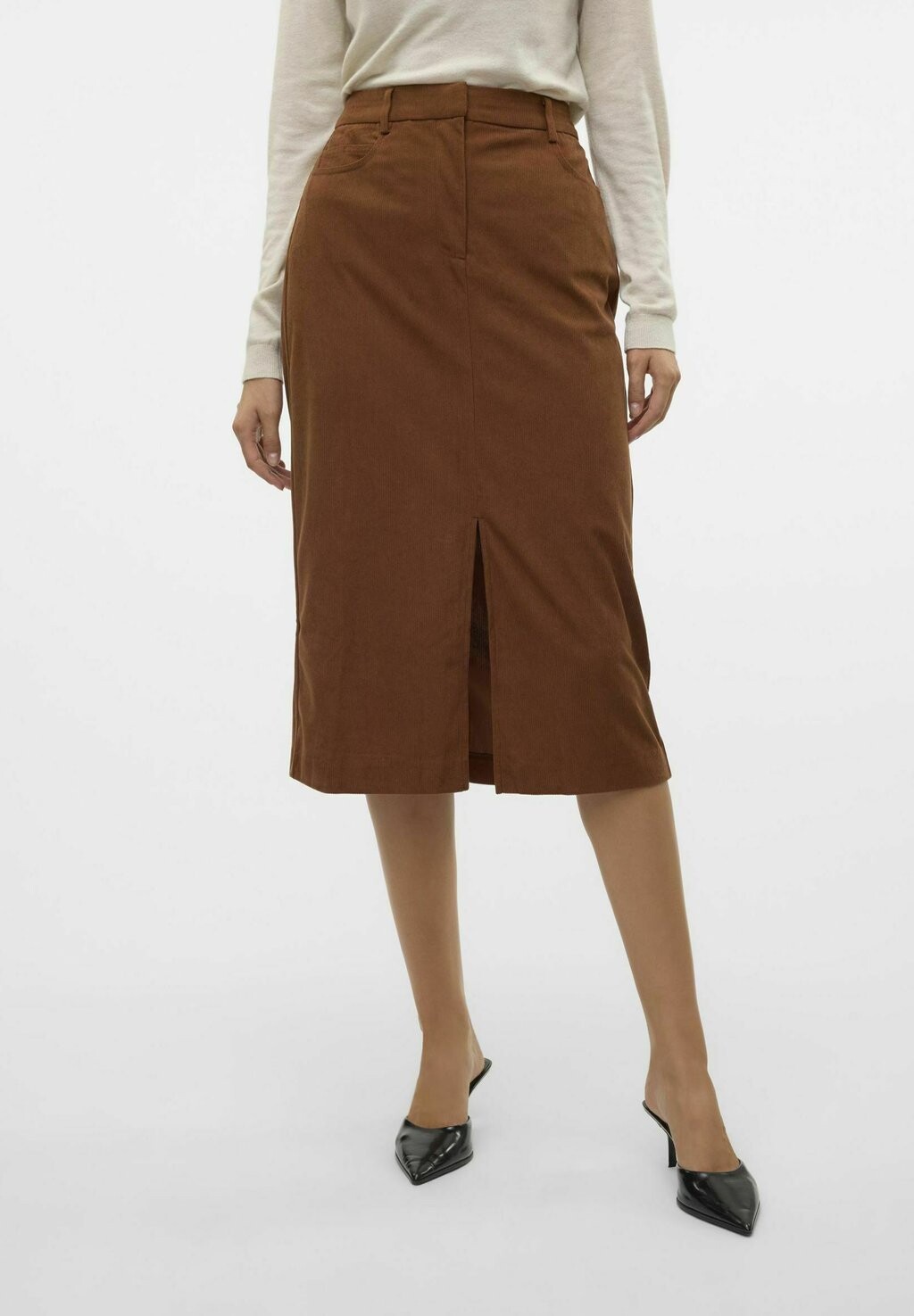 

Юбка А-силуэта VMVILJA HOHE TAILLE Vero Moda, цвет Mottled Brown