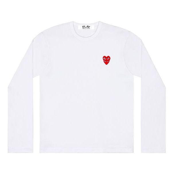 

Футболка COMME des GARCONS PLAY L/S Basic T-Shirt Red Family Heart 'White' AZ-T292-051-2, белый