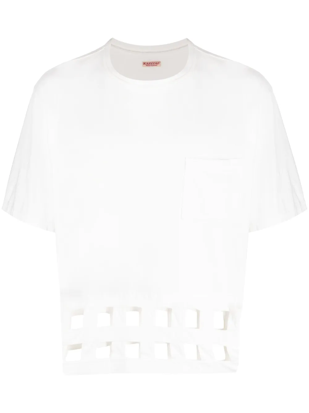 

Cut-out detailing cotton T-shirt KAPITAL, белый