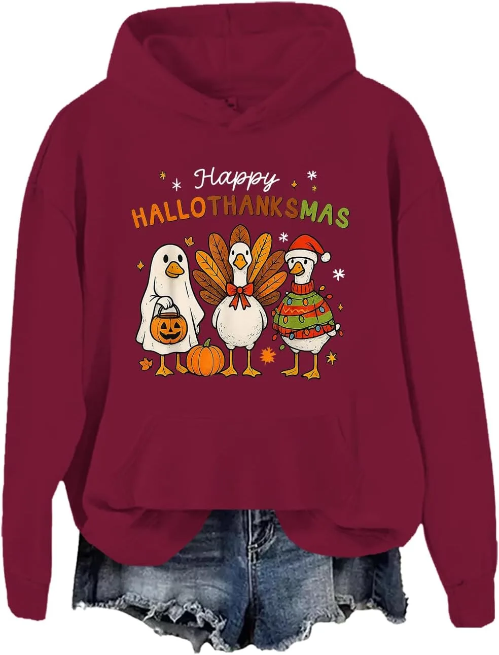 

Толстовка Happy Hallothanksmas с длинным рукавом