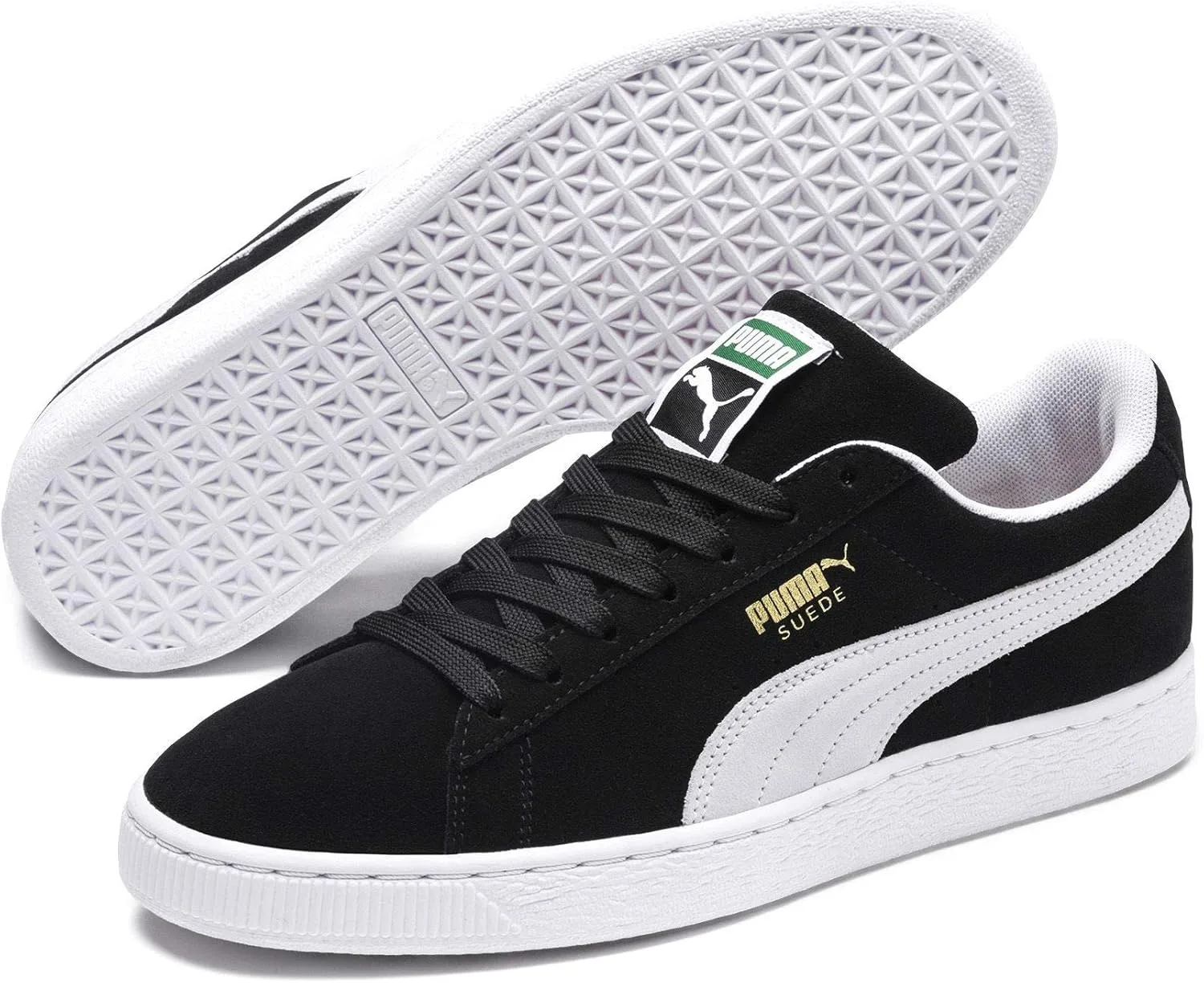 PUMA Унисекс замшевые классические кроссовки для взрослых, белый/черный — фото 3