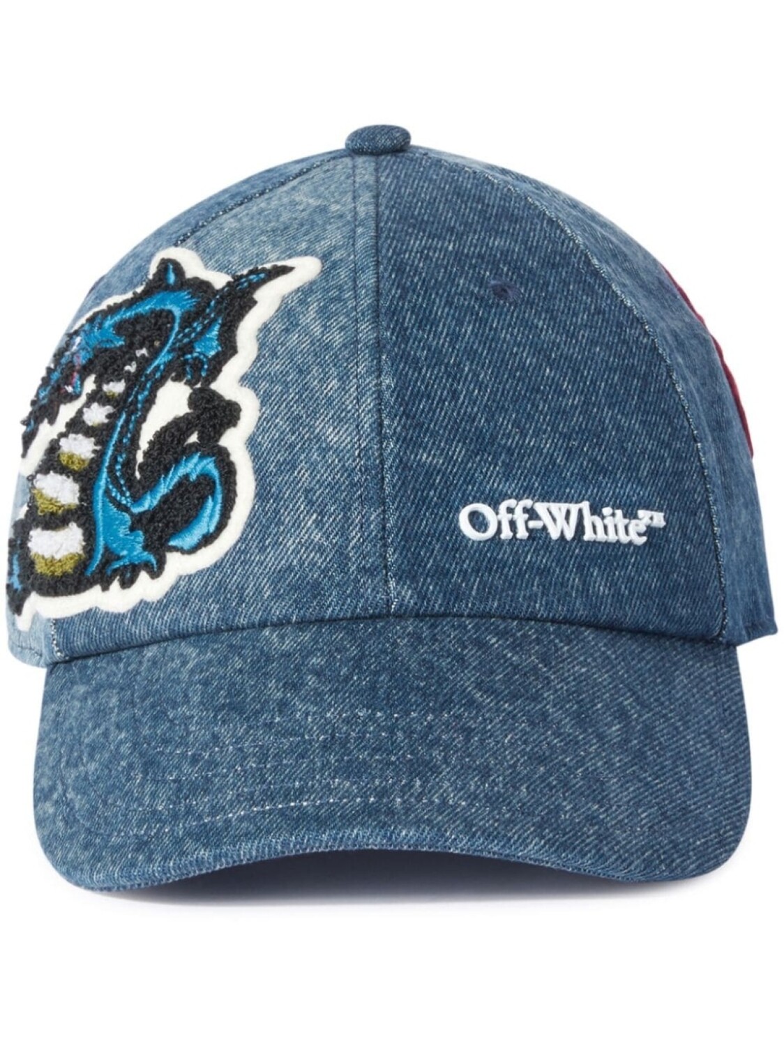 

Off-White аппликация из денима кепка, синий