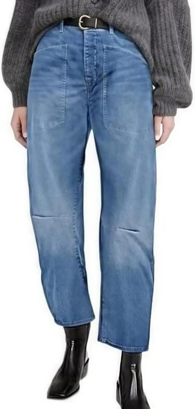 

Женские джинсы baggy barrel с высокой талией и широкими штанинами