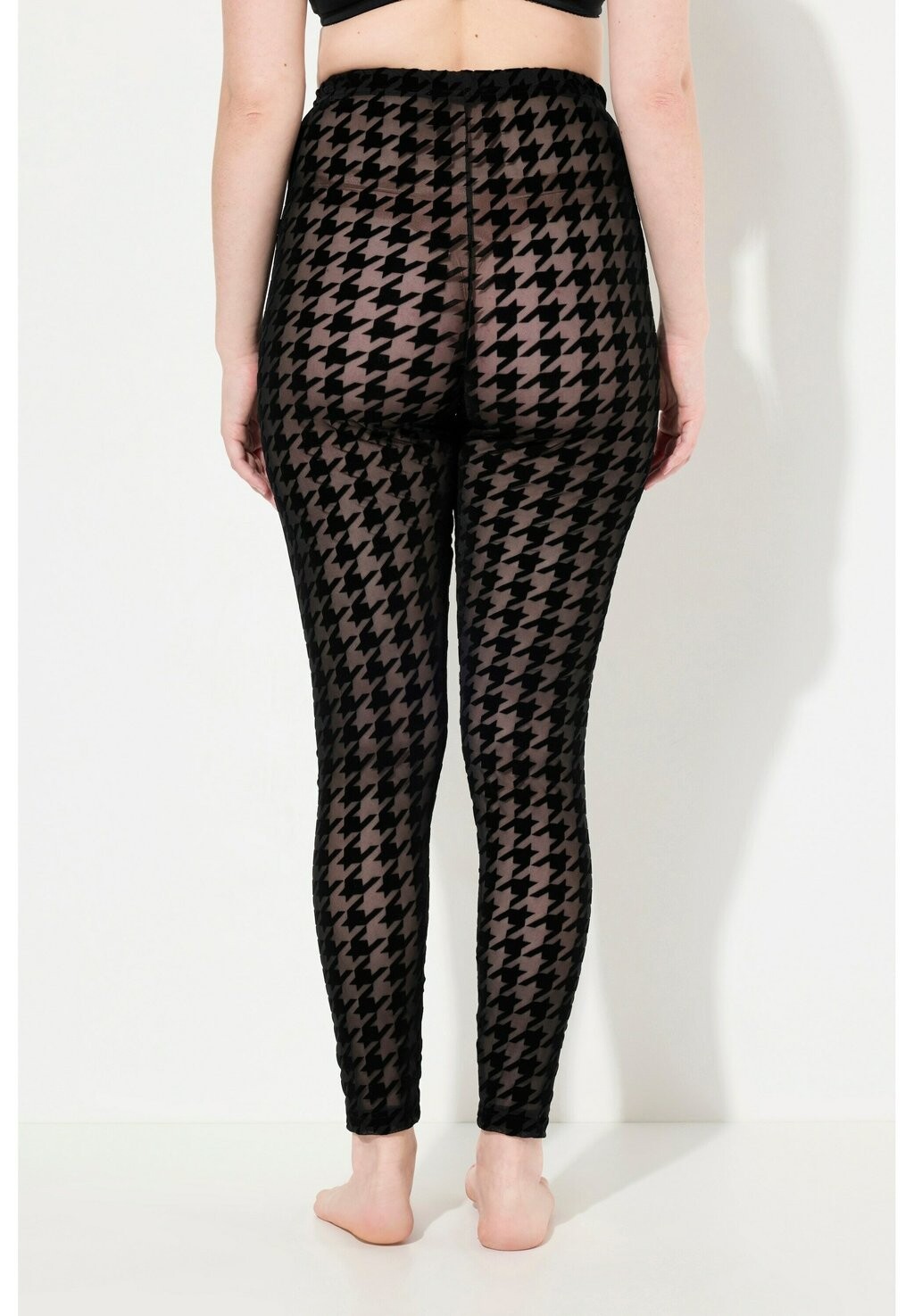 

Леггинсы SHEER FLOCKED HOUNDSTOOTH Leggings Ulla Popken, черный