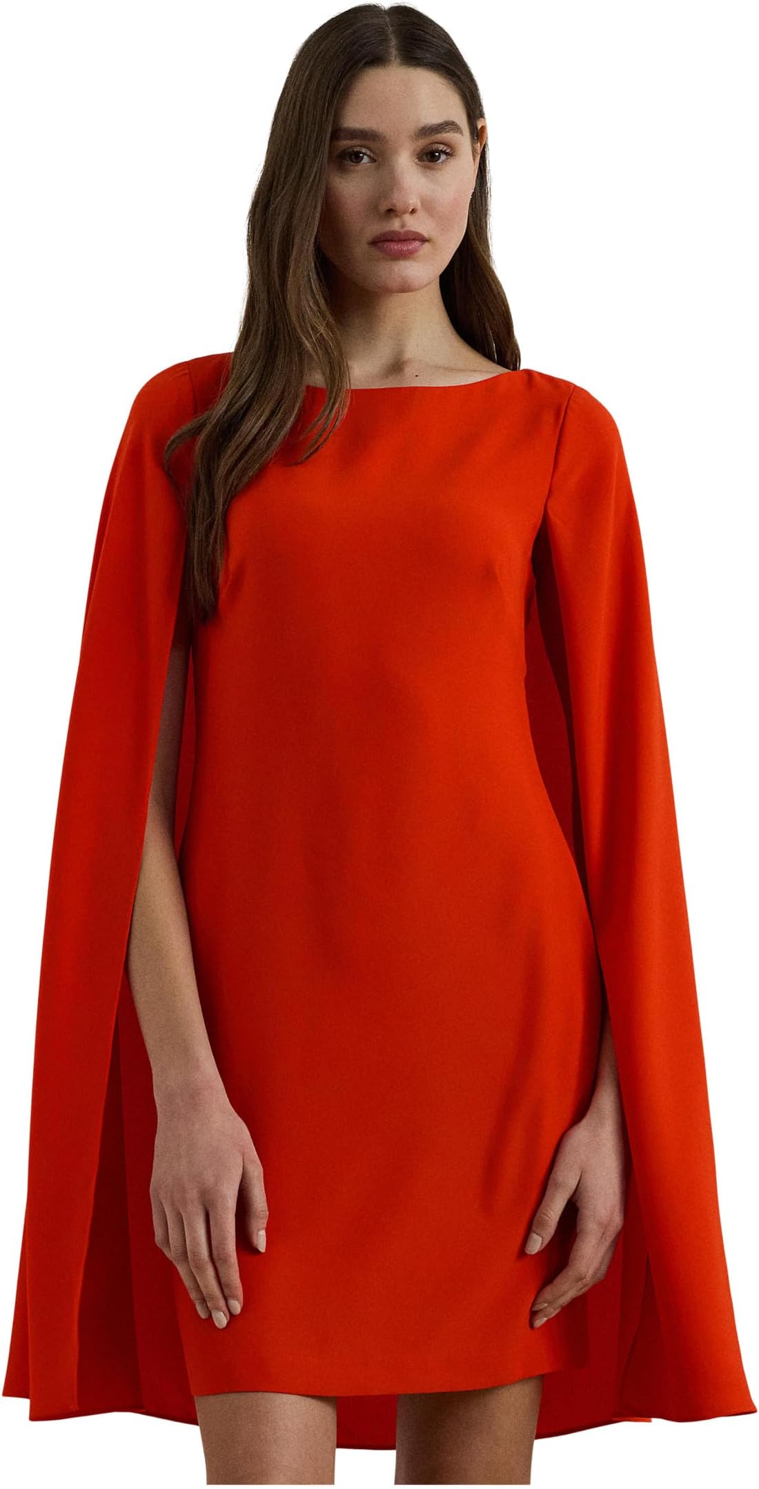 

Платье Lauren Ralph Lauren Cape Georgette Cocktail Dress, Bright Vermilion