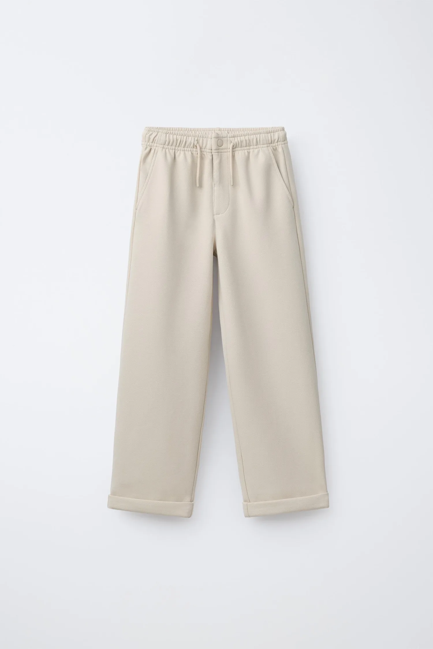 Удобные брюки на шнурках Zara, бежевый