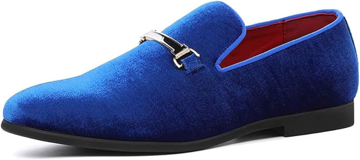 

Мужские формальные бальные туфли, бархатные лоферы красного цвета, свадебные туфли с пряжкой Конская уздечка, плоские туфли для вечеринок, модные туфли для вождения Xinduoyu