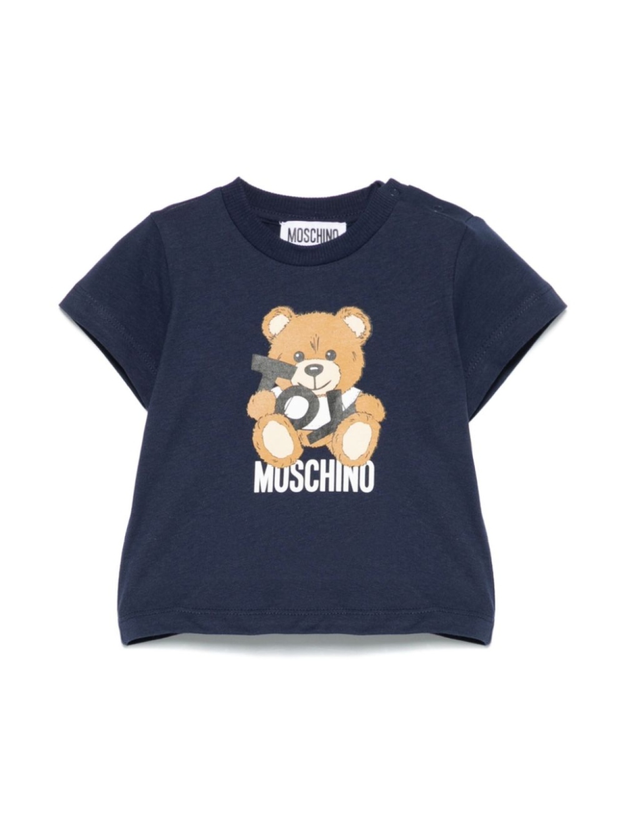 

Moschino Kids футболка с принтом, синий